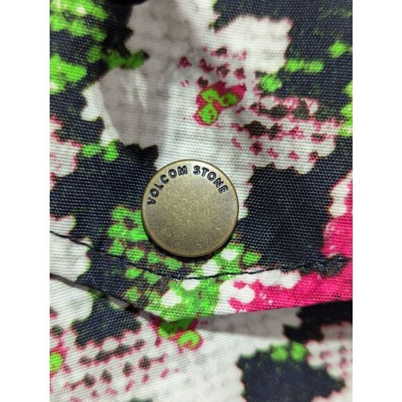 Volcom Women's Multi-Color Floral Front-Zip Long-Sleeve Hooded Windbreaker Size - Picture 6 of 10